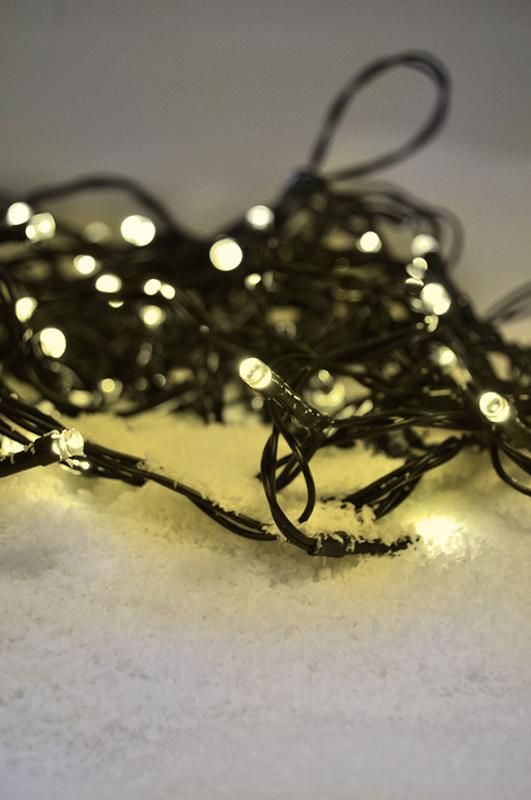 Solight LED vánoční řetěz, 3m, 20 LED, 3 x AA, teplé bílé světlo, zelený kabel