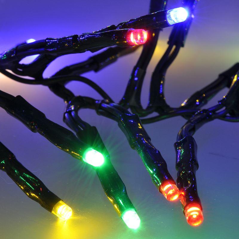 Solight LED venkovní vánoční řetěz s dálkový ovládáním a zvukovým senzorem - Cluster, 576 LED, 8 fun