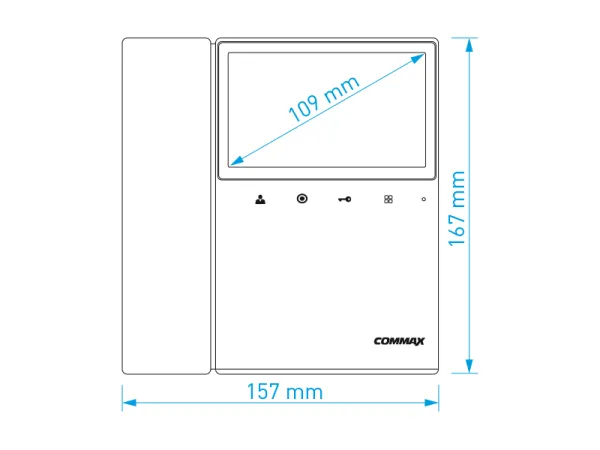 COMMAX CDV-43KD2 bílý - videotelefon 4,3", CVBS, se sluch., 2 vst. verze 17-30Vdc (0110-392)