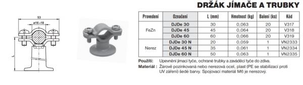 TREMIS V317 - DJDe 30 držák jímače a trubky, FeZn (hromosvod)