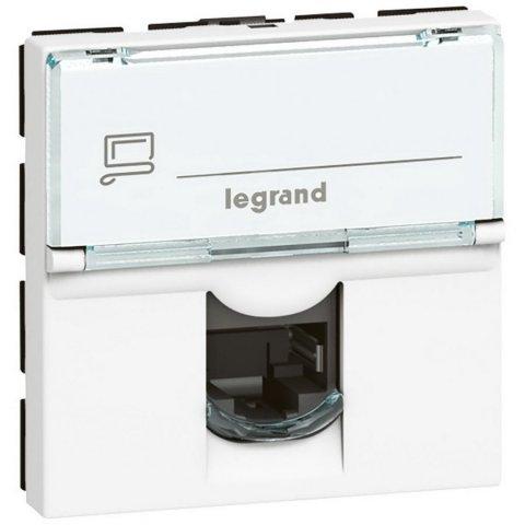 LEGRAND Mosaic 076592 - Zásuvka datová,upevnění 90°, FTP 1xRj45 C6, 2M, bílá