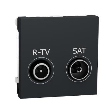 SCHNEIDER Unica NU345454 - Zásuvka TV-R/SAT individuální 2dB, 2M, antracitová