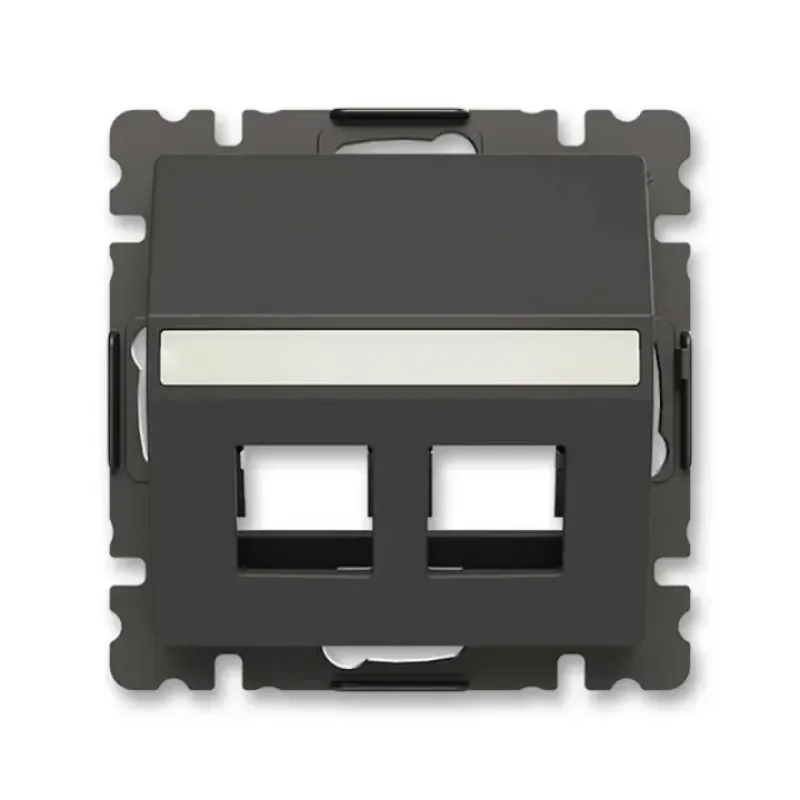 ABB Zoni 5014T-A00418 237 - Kryt zásuvky komunikační přímé (2x), s upevňovacím třmenem, matná černá