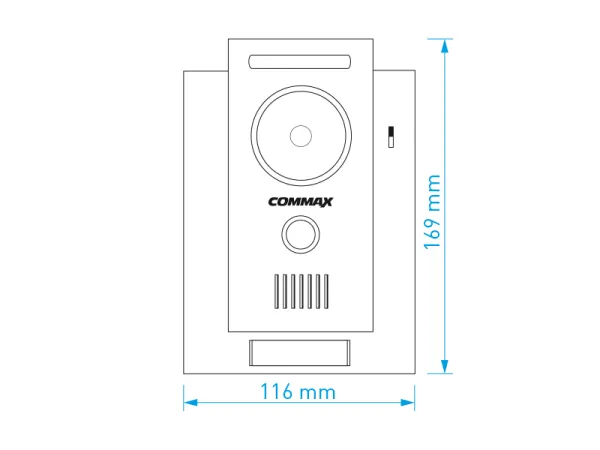 COMMAX DRC-4CHC - dveřní stanice s kamerou, 1 tlač., CVBS  (0101-305)