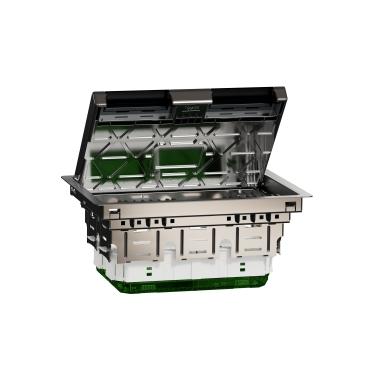 SCHNEIDER Unica System+ INS52125 - Podlahová krabice L kovová 8 modulů 45x45