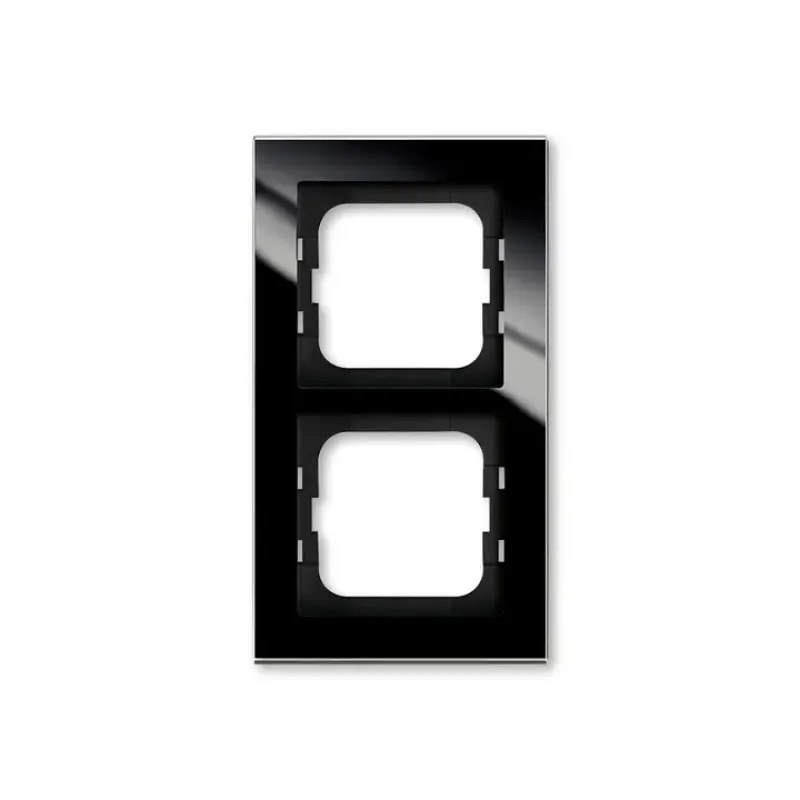 ABB BUSCH-AXCENT 2CKA001754A4801 Rámeček dvojnásobný, montáž vodorovná i svislá,černé sklo