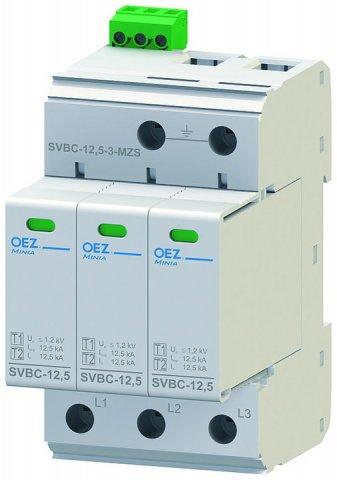 OEZ SVBC-12,5-3-MZS - Kombinovaný svodič bleskových proudů a přepětí  (40620)