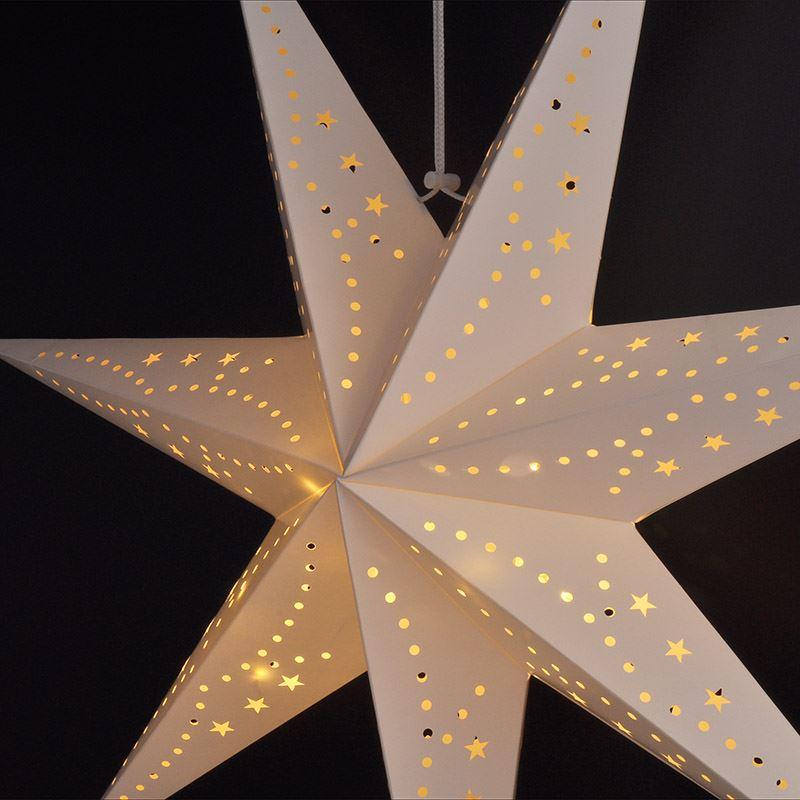 Solight LED vánoční hvězda, závěsná, 60cm, 20x LED, 2x AA