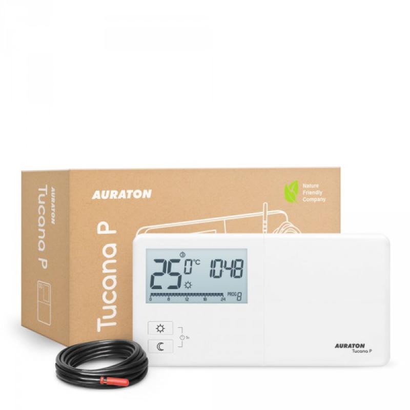 AURATON Tucana P (2025 PC) - Týdenní termostat s externím čidlem 2,5m, montáž na krabici