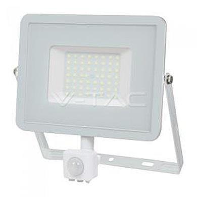 50W LED Sensor Floodlight SAMSUNG CHIP Cut-OFF Function White Body 6400K, VT-50-S