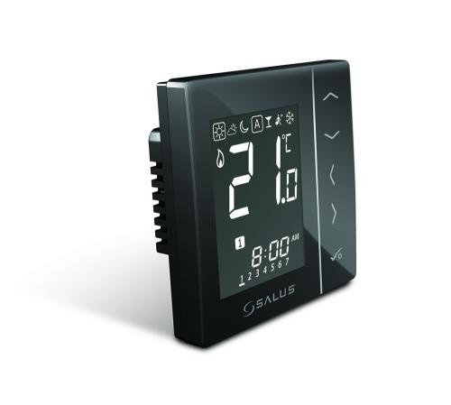 SALUS VS30B-Týdenní programovatelný termostat, černý, napájení 230V