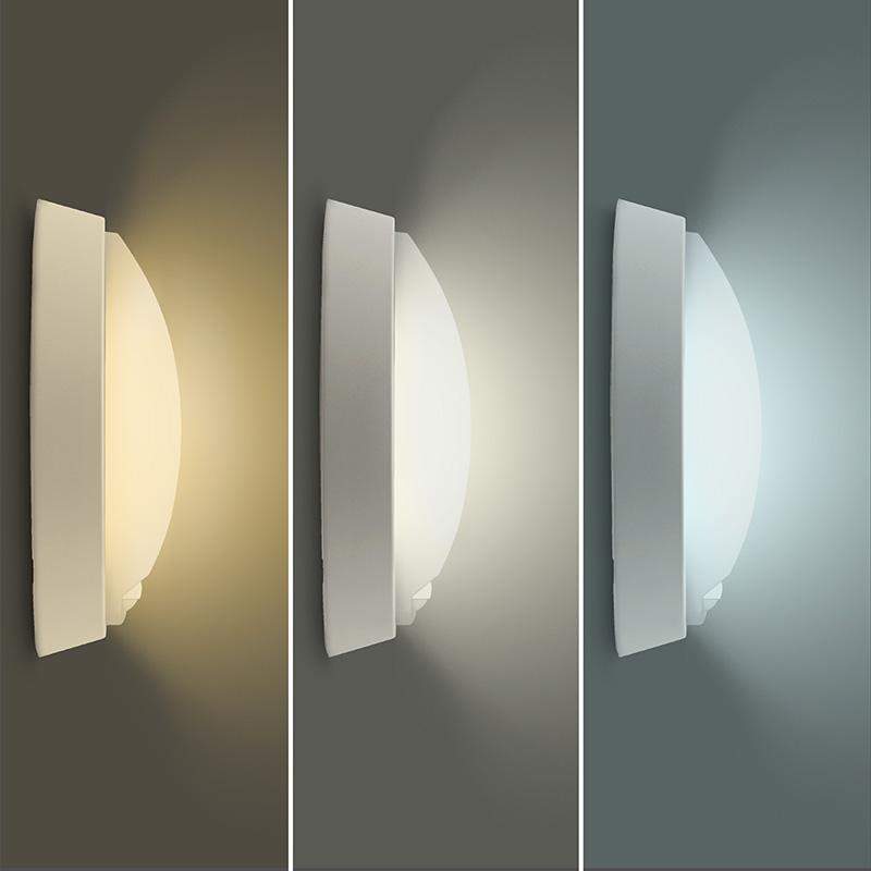Solight LED venkovní osvětlení se senzorem a nastavitelnou CCT, 18W, 1800lm, 22cm, 2v1 - bílý a čern