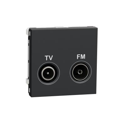 SCHNEIDER Unica NU345254 - Zásuvka TV/R koncová, 4 dB, 2M, antracitová