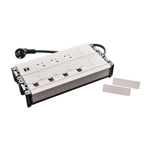 LEGRAND Incara 654864 - Multilink 3x zásuvka 2P+T, 1x nabíječka USB A+C 15W, 4x RJ45, bílá