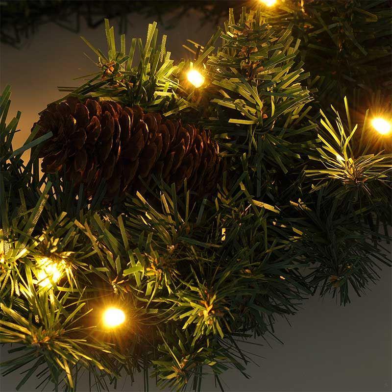 Solight vánoční věnec, průměr 40cm, 15x LED, IP44, 3x AA, časovač