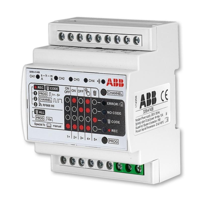 ABB 3299-41408 - Přijímač RF 868 MHz spínací, 4násobný, řadový