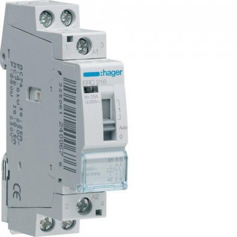 HAGER ERC216 - Instalační relé 16A, 2S, 230V AC