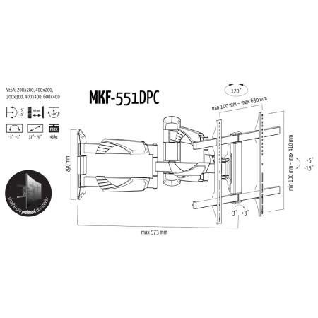 MKF-551DPC - Kloubový držák pro zakřivené TV s možností umístění TV i do rohu místnosti