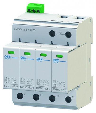 OEZ SVBC-12,5-4-MZS - Kombinovaný svodič bleskových proudů a přepětí  (40624)
