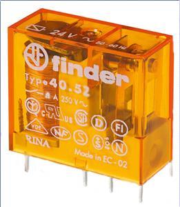 FINDER 40528012 Relé, 2P/8A, 12V AC, 5 mm