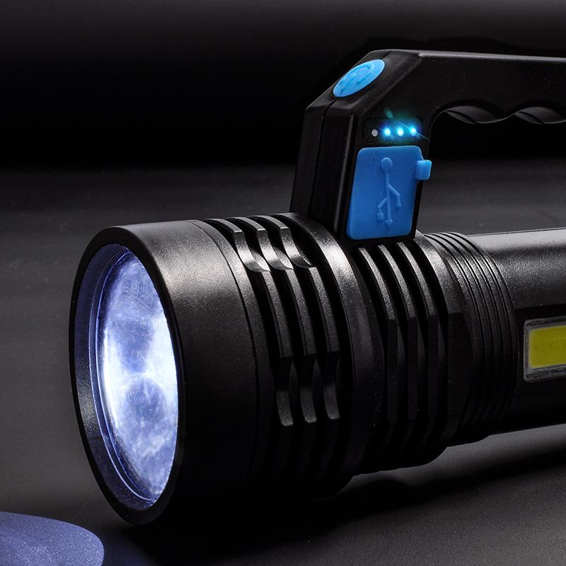 Solight LED ruční nabíjecí svítilna s bočním světlem, 150+100lm, Li-Ion