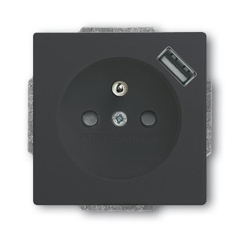 ABB Future linear 2CKA002017A089 - Zásuvka jednonásobná s USB, antracitová