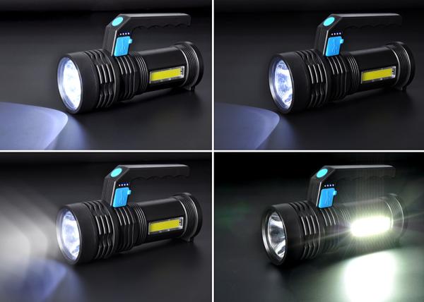 Solight LED ruční nabíjecí svítilna s bočním světlem, 150+100lm, Li-Ion