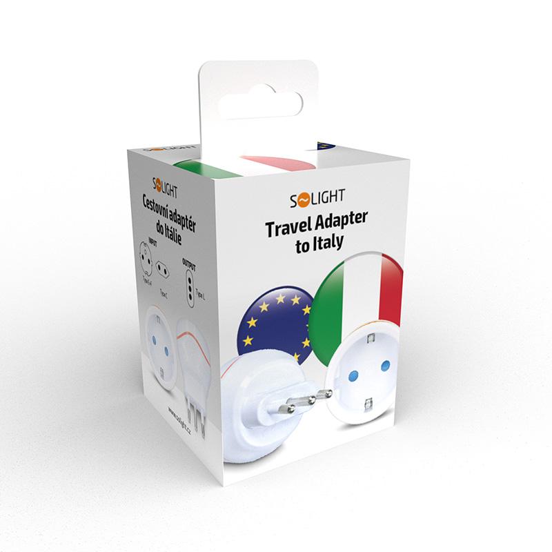 Solight cestovní adaptér pro použití v Itálii, typ L