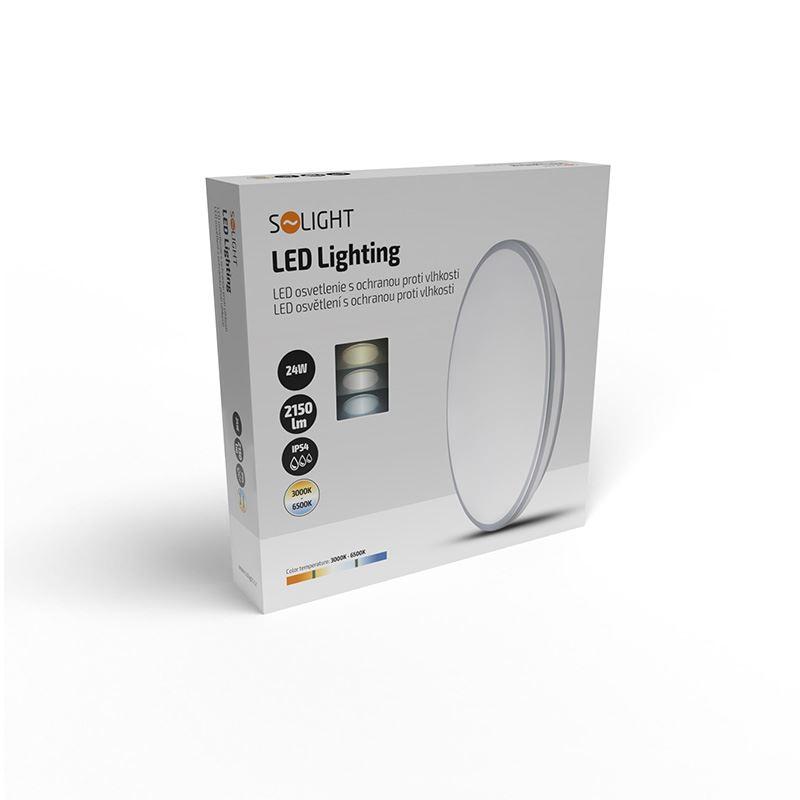 Solight LED osvětlení s ochranou proti vlhkosti, IP54, 24W, 2150lm, 3CCT, 38cm