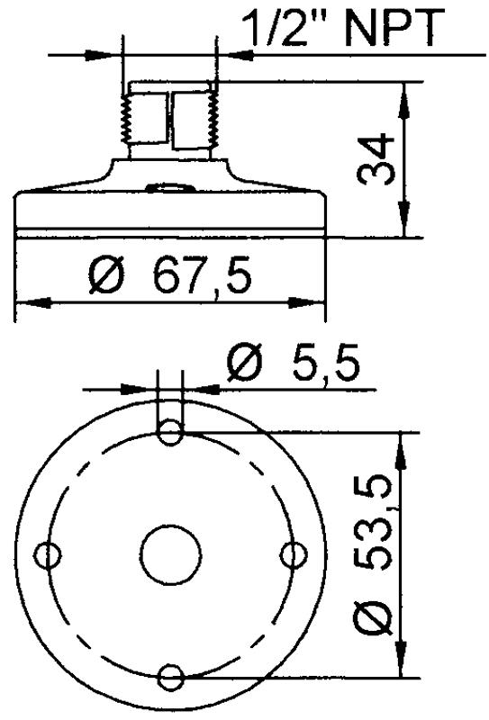 GROTHE 38001 - Upevňovací prvek s podstavcem (horizontální), šedý