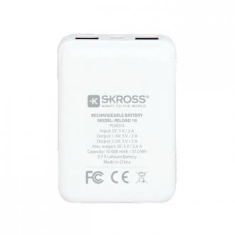 SKROSS powerbank SKROSS Reload 10, 10000mAh, 2x 2A výstup, microUSB kabel, bílý