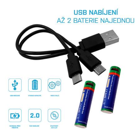 MKF-USB/2MICRO, 10 cm (Bulk) - Nabíjecí kabel USB A / 2× micro USB