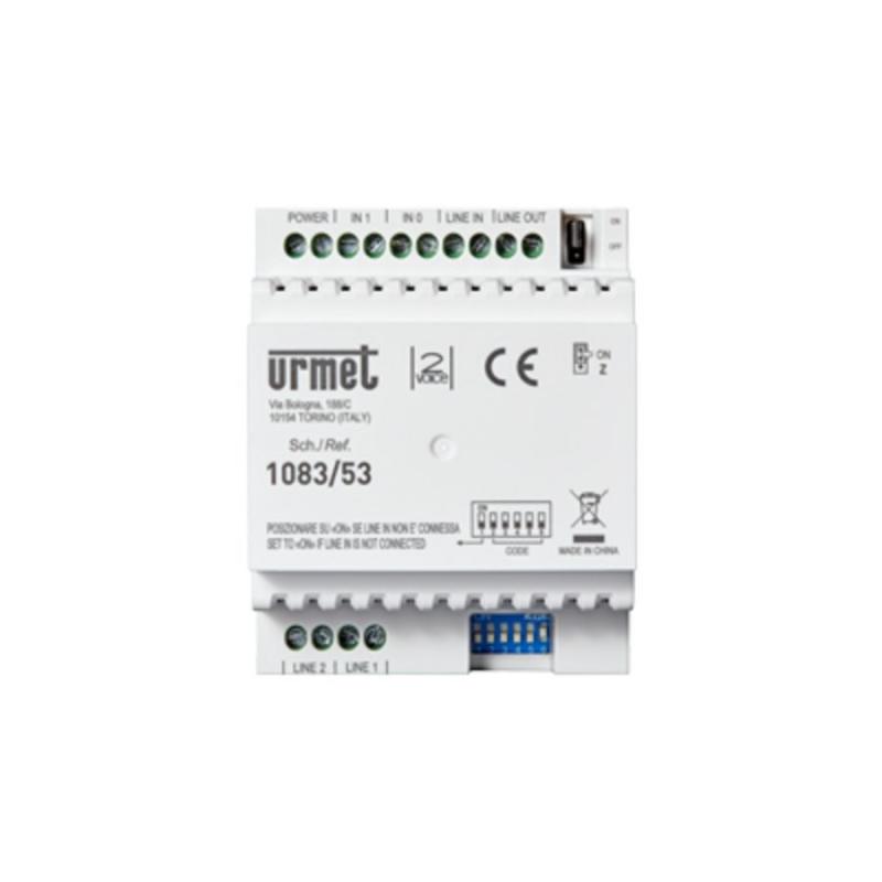 URMET 1083/53 - Interface pro 2 vstupy a 2 stoupačky, 4 DIN moduly