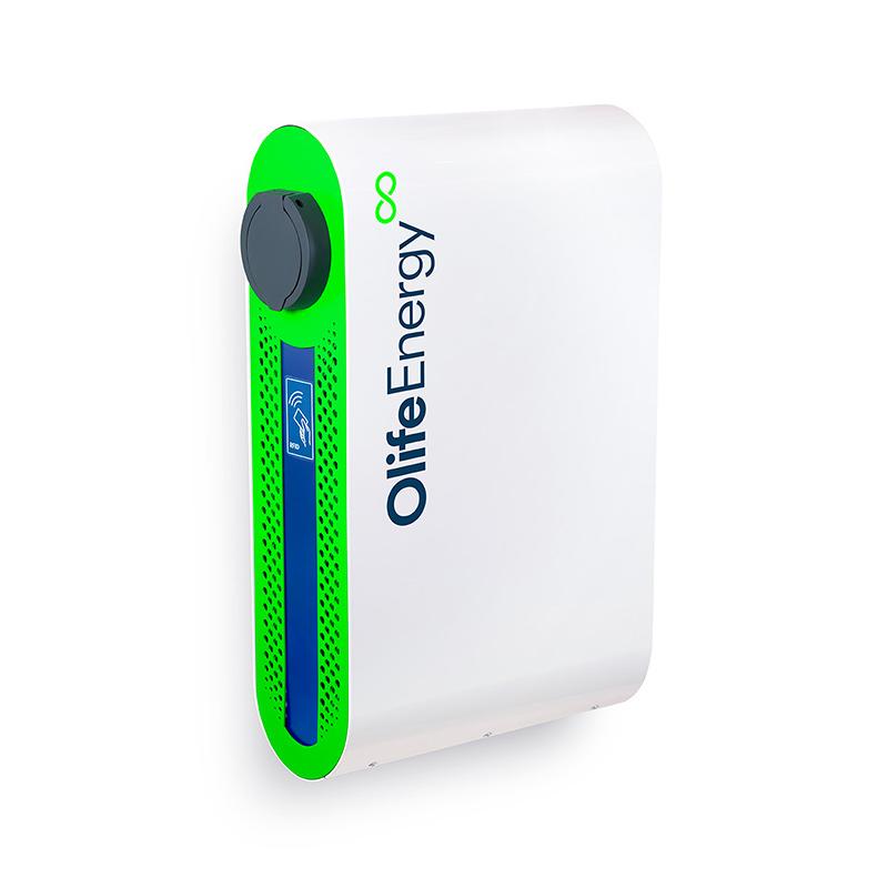 OlifeEnergy Doublebox - SMART AC 2x22kW, zásuvky, včetně RFID, Automód, OCPP, funkce služby