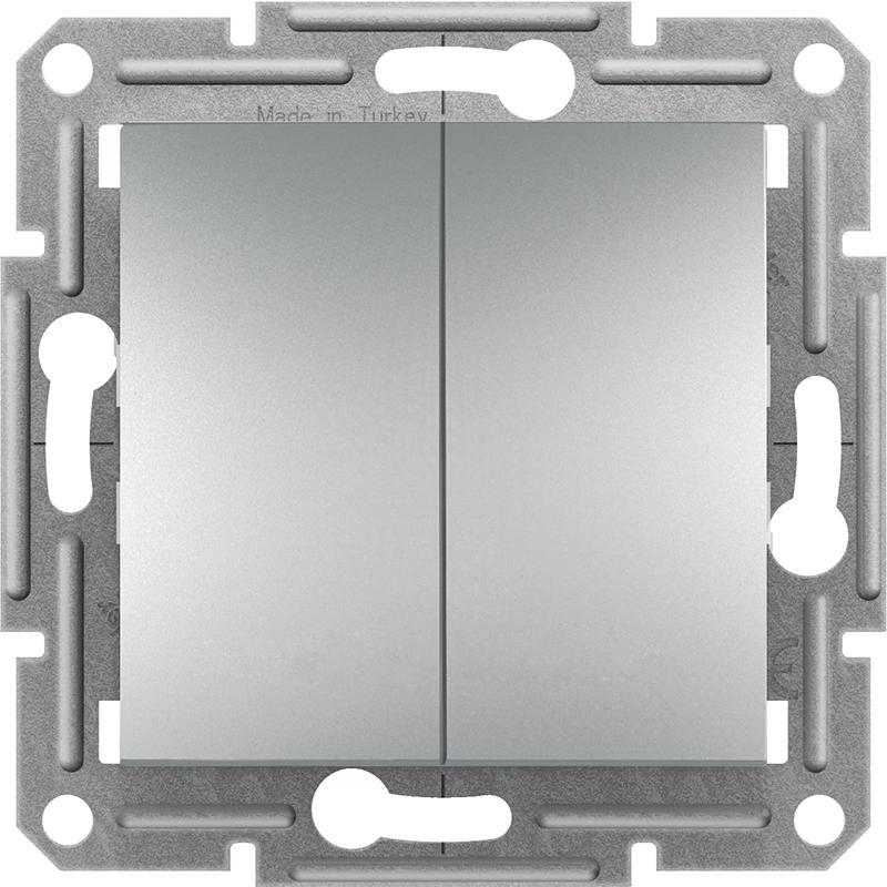 SCHNEIDER Asfora EPH0600161 Přepínač dvojitý střídavý ř. 6+6, bezšroubový, aluminium