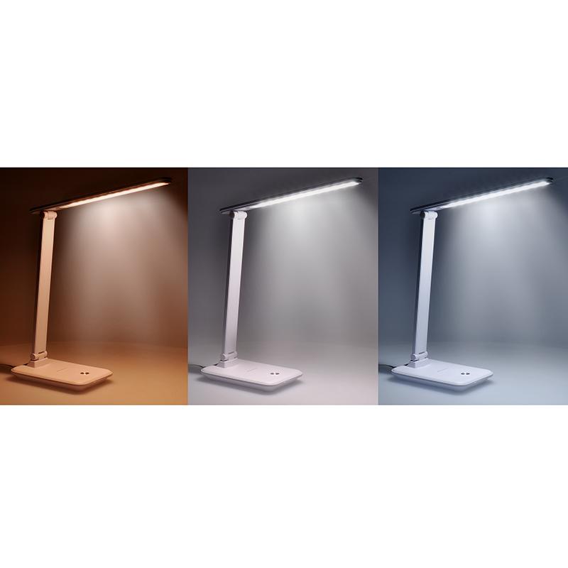 Solight LED stolní lampička 10W, 490lm, změna CCT, stmívání, bílá