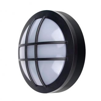 Solight LED venkovní osvětlení kulaté s mřížkou, 13W, 910lm, 4000K, IP65, 17cm, černá