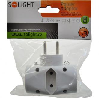 Solight rozbočka, 2,5A + 2x 10A, bílá