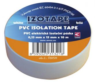 Elektrikářská izolační páska 15mm - bílá