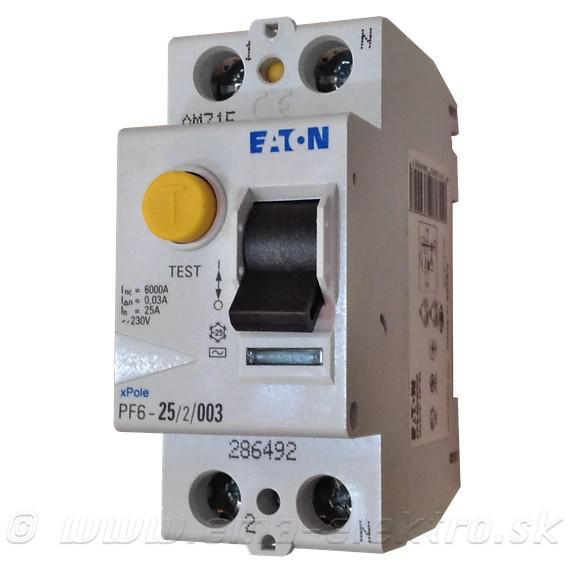 EATON PF6-40/2/003 - Proudový chránič 2p.0.03A, 40A, typ AC (286496)