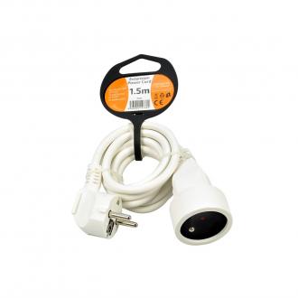 Solight prodlužovací kabel - spojka, 1 zásuvka, bílá, 1,5m