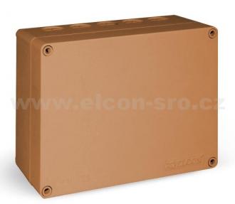 ELCON K010.7 C3 - Rozbočovací krabice IP55, 219x167x99, hnědá, nehořlavá (00475)