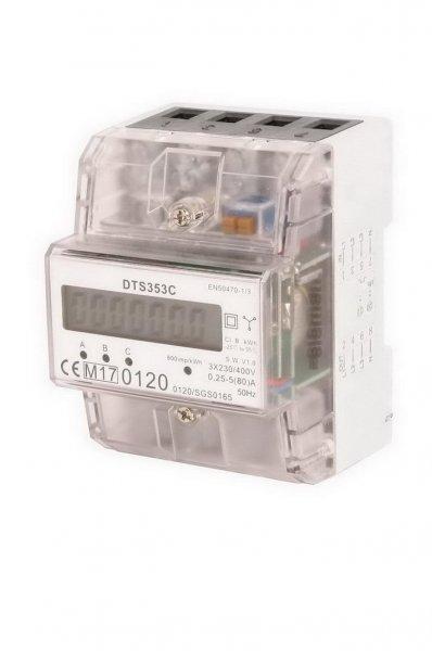 ELEMAN DTS 353C 80A MID -  Elektroměr třífázový na DIN, 1tarif, LCD,fakturační (1008831)