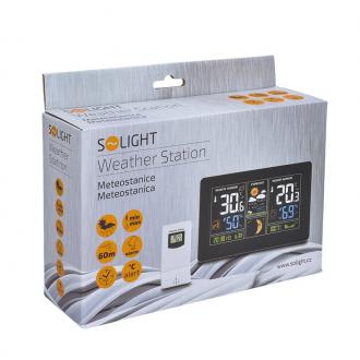Solight meteostanice, extra velký barevný LCD, teplota, vlhkost, tlak, RCC, černá