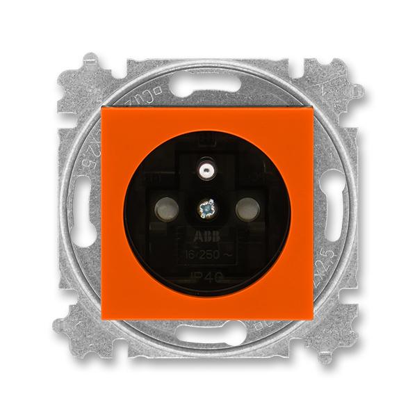 ABB Levit 5519H-A02357 66 Zásuvka jednonásobná, clonky, oranžová/kouřová černá