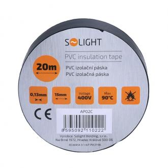 Solight izolační páska, 15mm x 0,13mm x 20m, černá