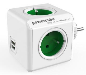 PowerCube ORIGINAL USB - zásuvka rozbočovací, zelená