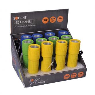 Solight LED Svítilna, 3W LED COB, 120lm, 3 x AAA