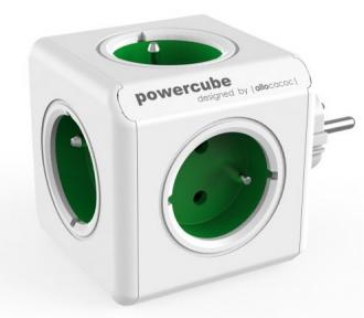 PowerCube Original, rozbočovací zásuvka, 5 zásuvek, zelená
