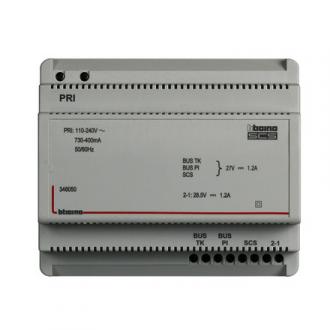 BTICINO 346050 - Kombinovaný napájecí zdroj s video adaptérem, 1200mA, 6 DIN